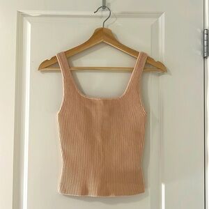 Aritzia BABATON Sculpt Knit Long Tank (ARJUN LONG KNIT TOP) Size 2XS PINK PRIMA